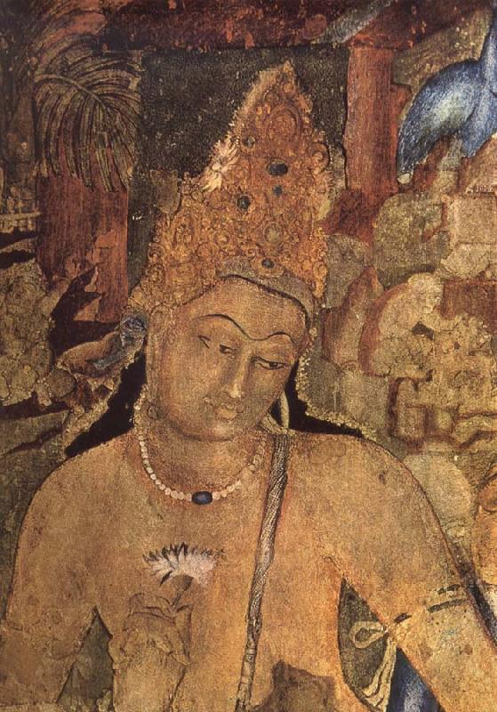 unknow artist Large bodhisattva, cave i Ajanta